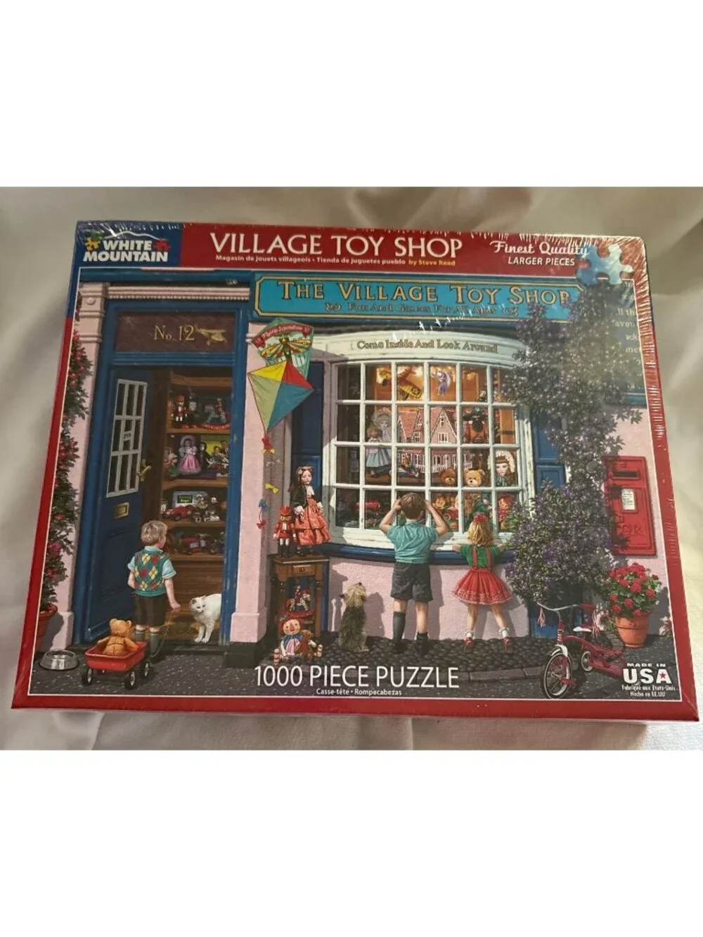 White Mountain Village Toy Shop 1000-Piece Jigsaw Puzzle Larger Pieces Made USA